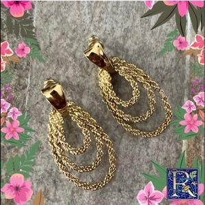 Gold Tone Rope Dangle earrings